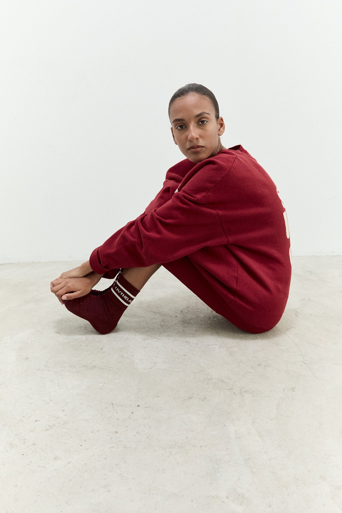 Liv The Label Sokken Burgundy Ecru Print TU