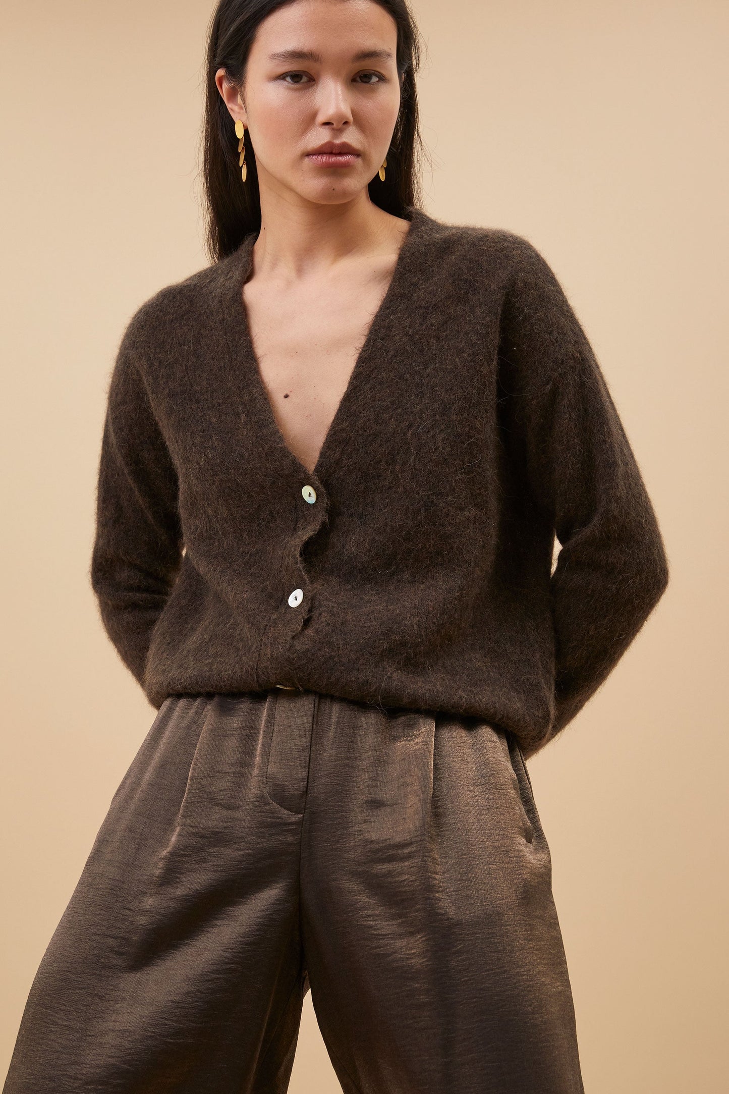 OUTLET By-Bar Cardigan Liv Café Noir