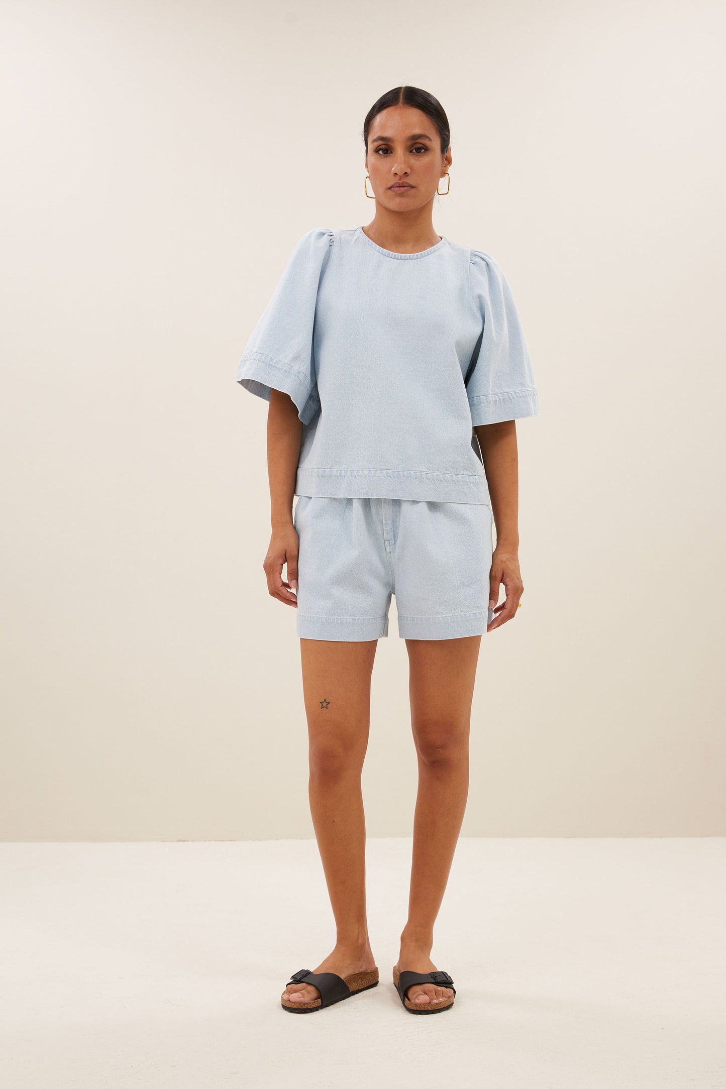 By-Bar Short Leon Bleached Denim