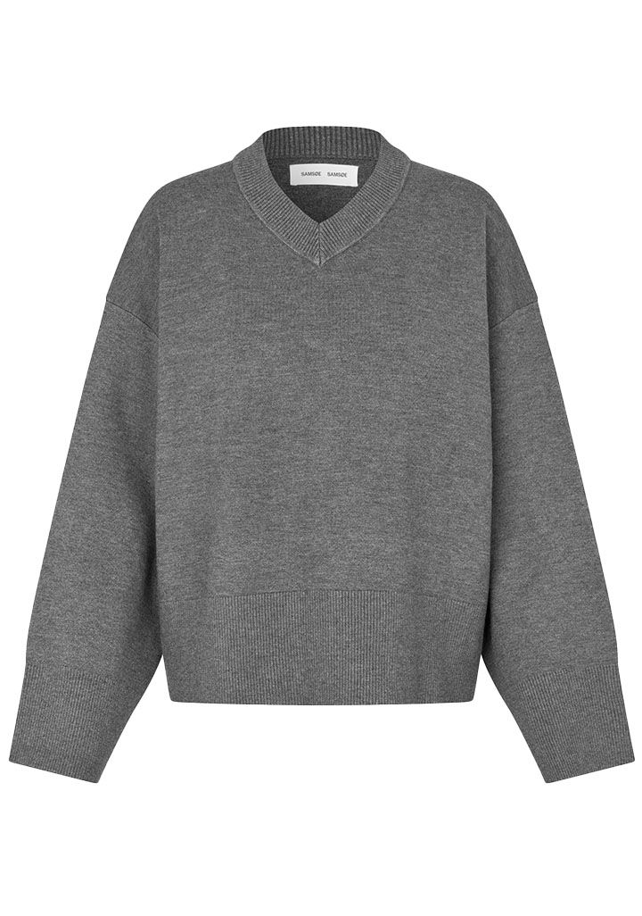 Samsoe Samsoe Pull Salula V-Nek Dark Grey