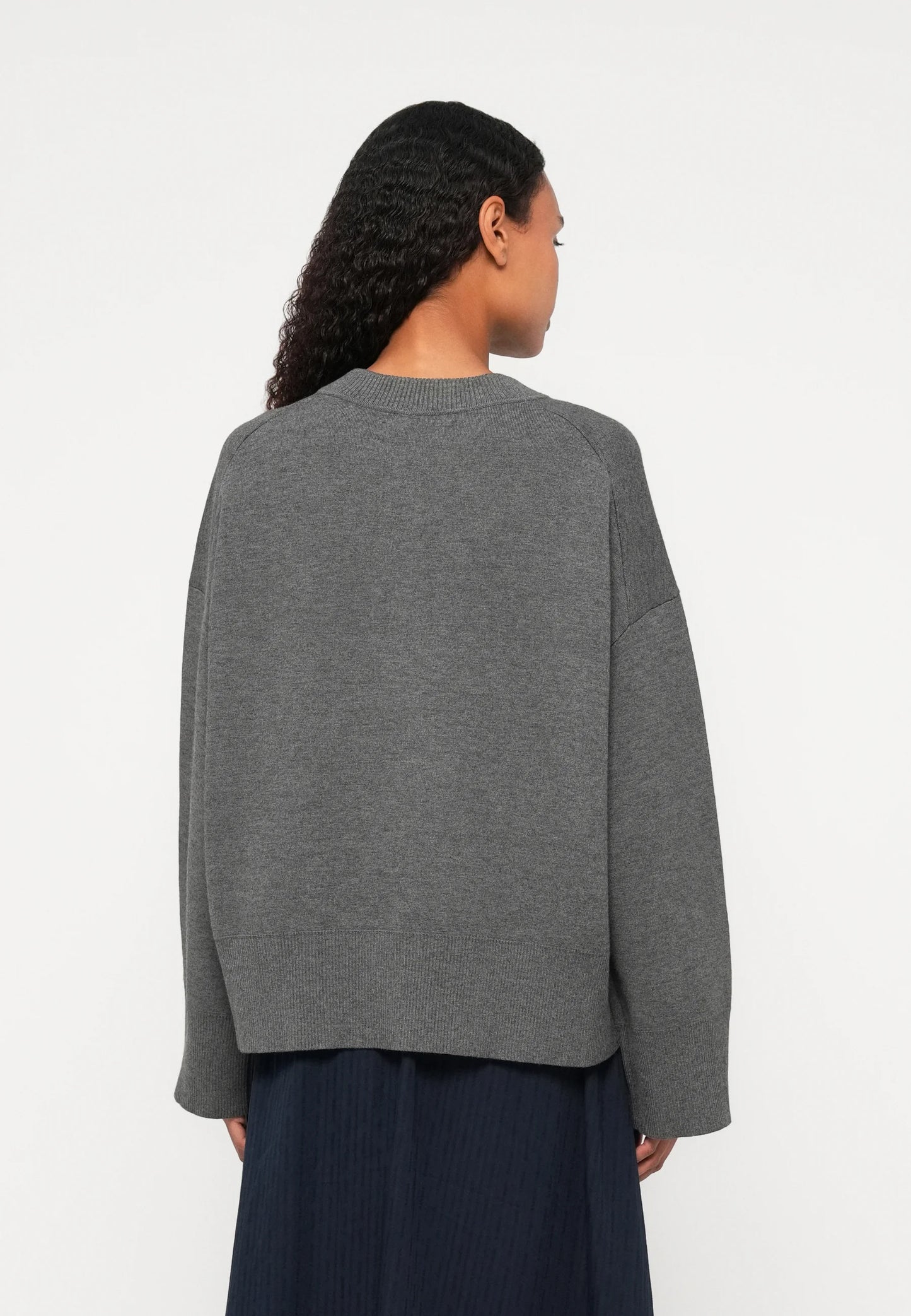 Samsoe Samsoe Pull Salula V-Nek Dark Grey