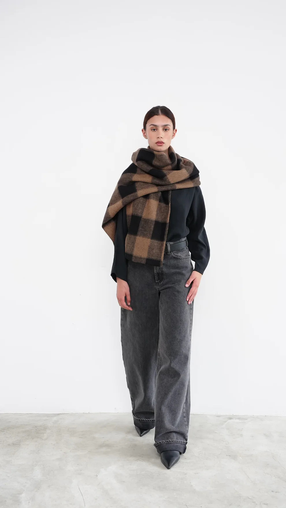 Liv The Label Sjaal Iris Camel / Black Check