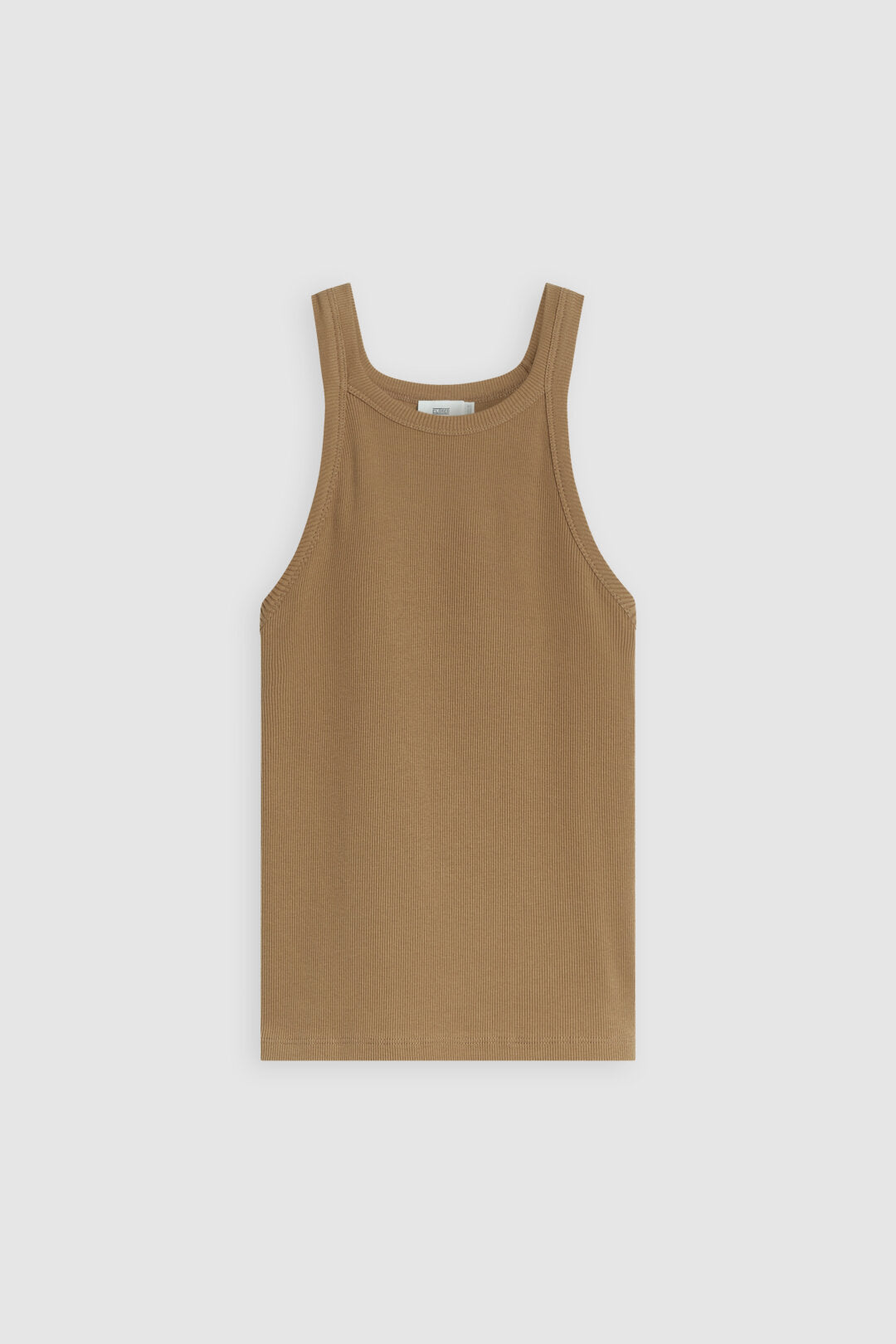 OUTLET Closed Tanktop in Ribjersey Nutmeg