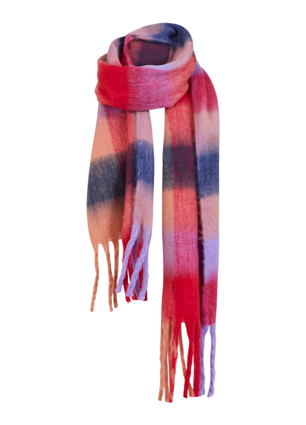 Coster Copenhagen Sjaal Big Check Red/Nude Mix