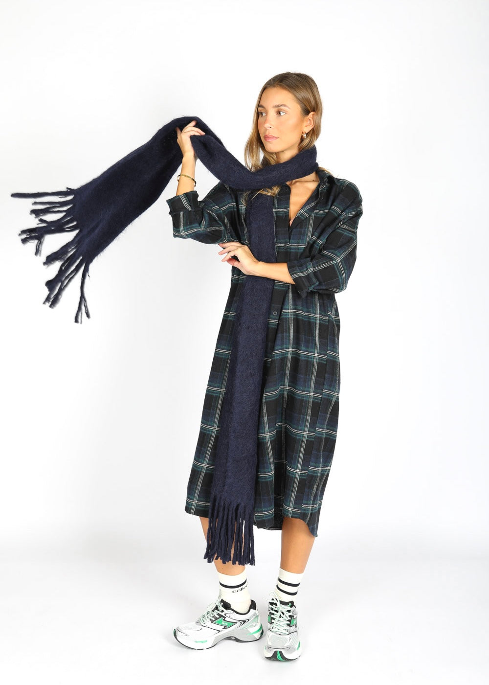OUTLET By-Bar Jurk Check Dark Green