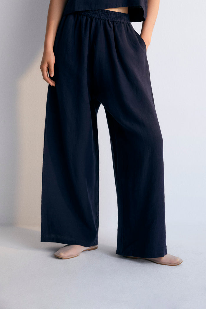 The New Society Broek Hera Palazzo Navy