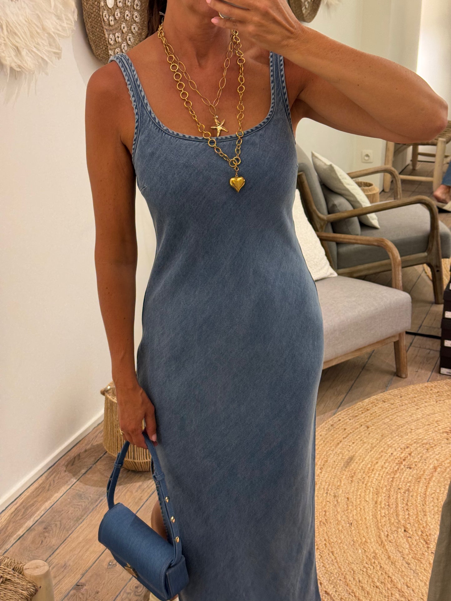 OUTLET Samsoe Samsoe Jurk Sasunna Denim Blue