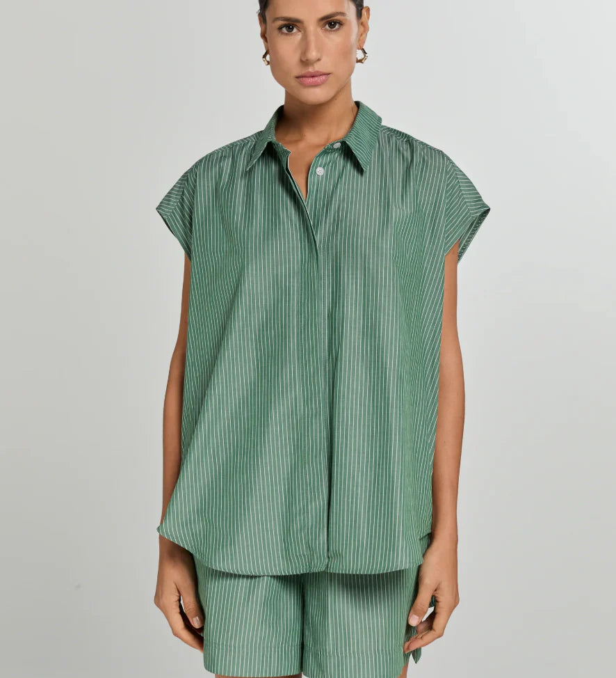 Liv The Label Bloes Alba Green / White Striped