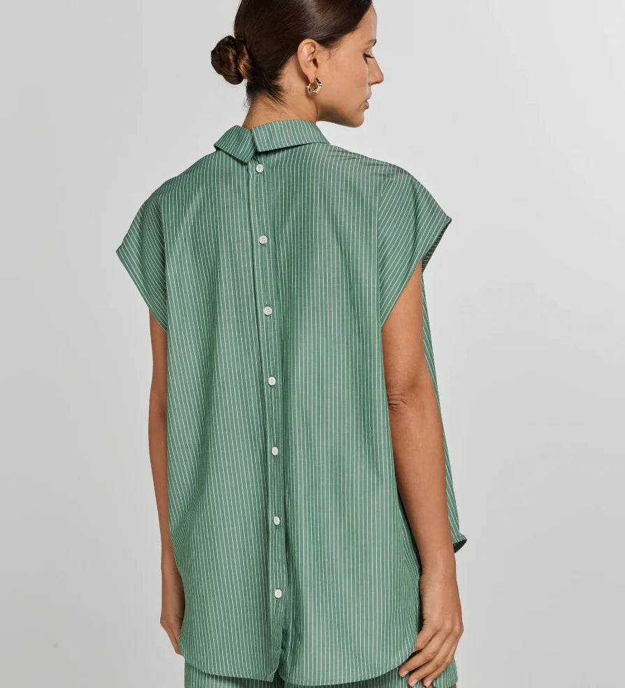 Liv The Label Bloes Alba Green / White Striped