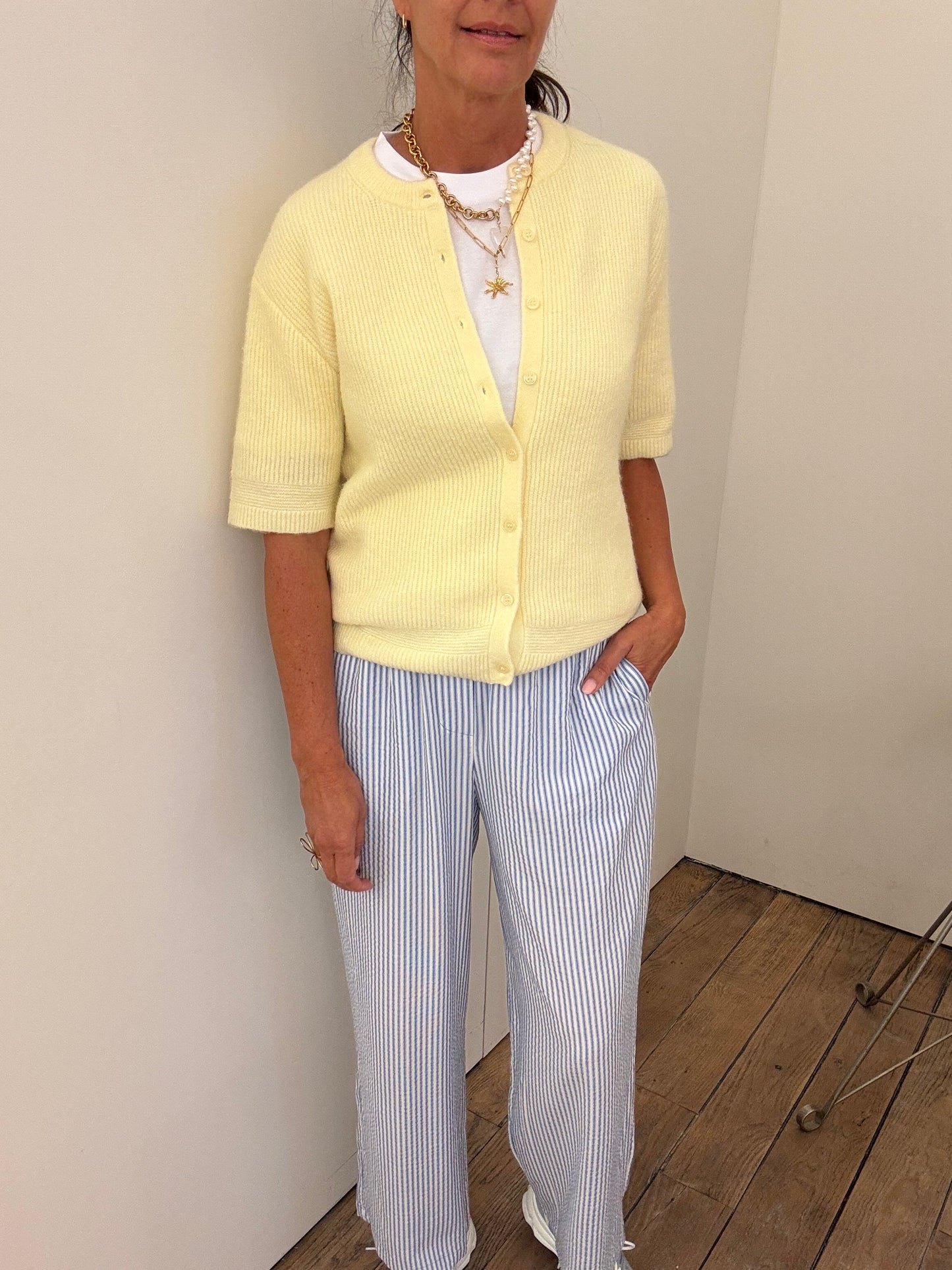 OUTLET The New Society Broek Niki Powder Blue Stripes