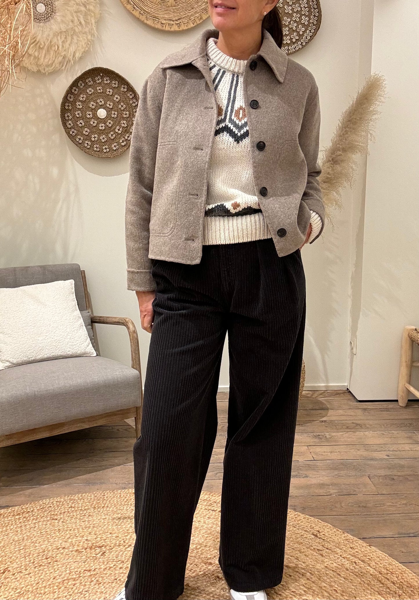 OUTLET The New Society Broek North Graphite Mist