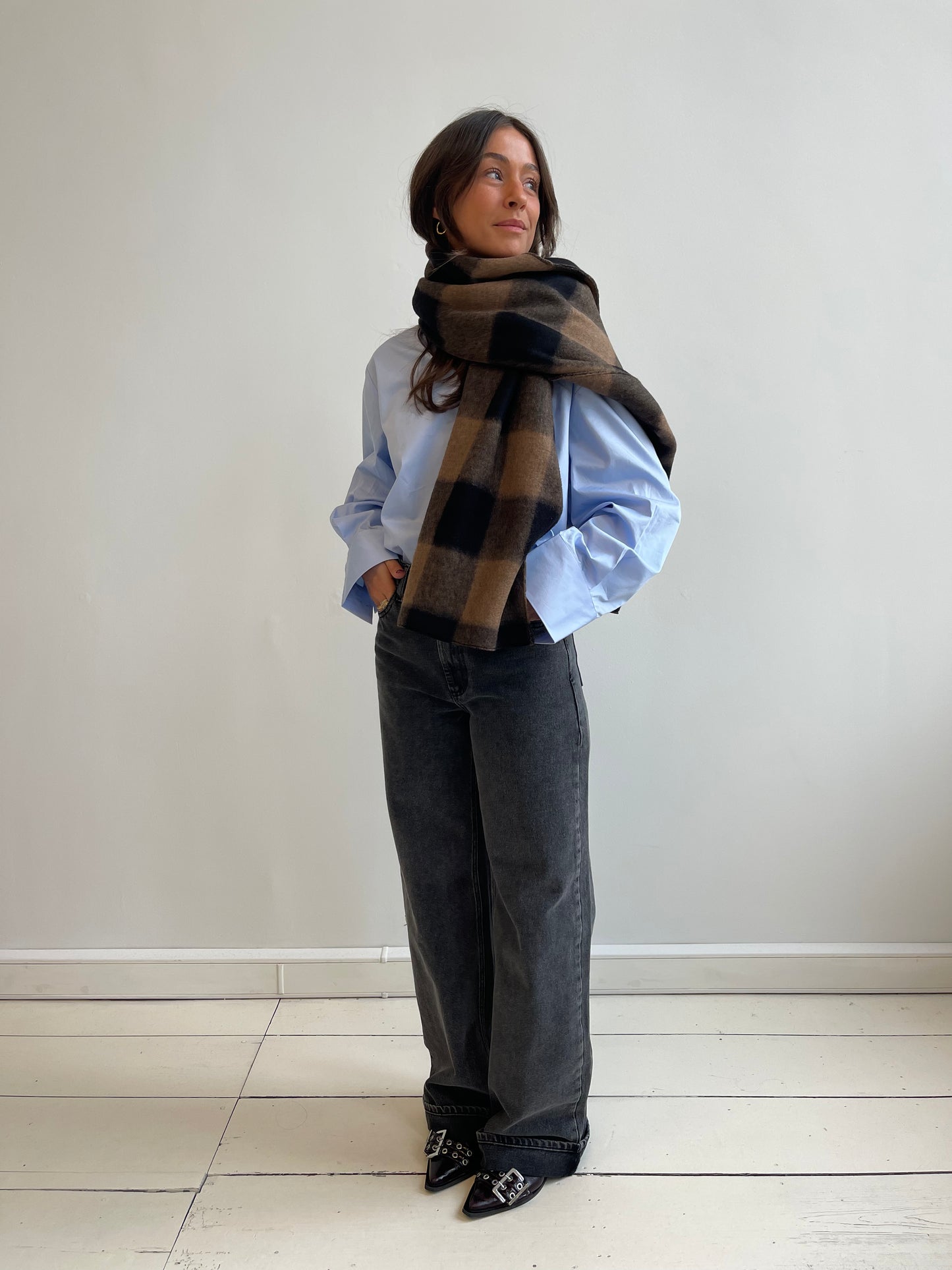 Liv The Label Sjaal Iris Camel / Black Check