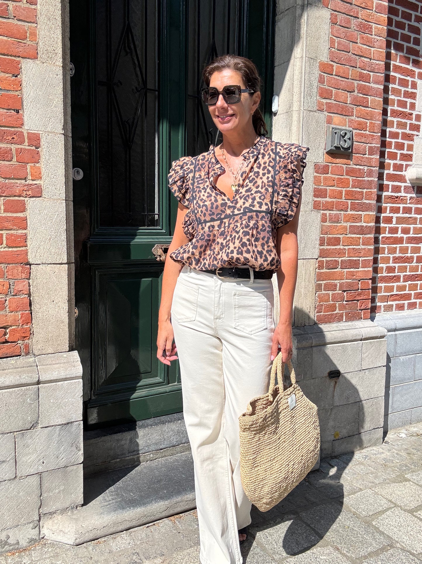 Janice Top Carson Ruffles Panterprint