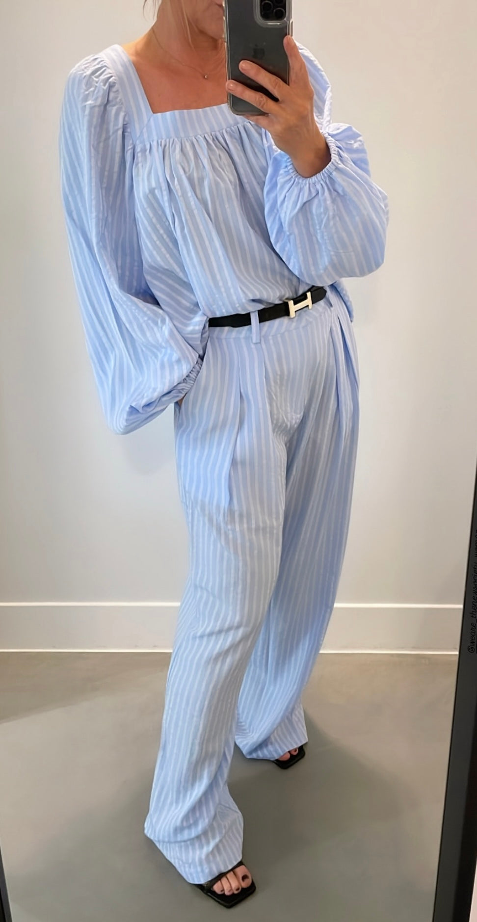OUTLET The New Society Bloes Symi Powder Blue Stripe