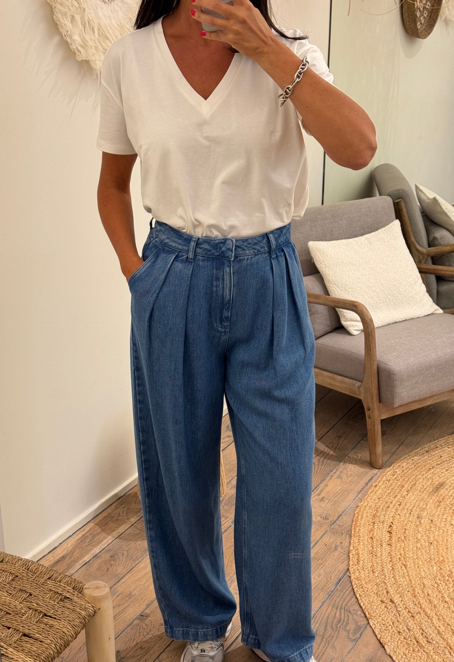 The New Society Broek Micenas Mid Blue Denim