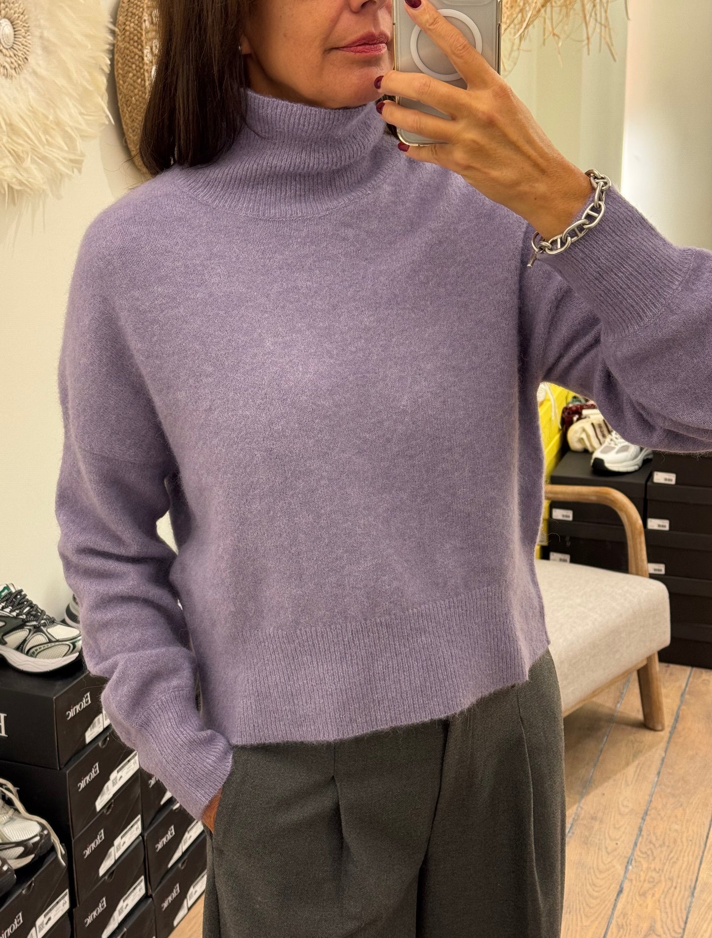 Samsoe Samsoe Rolkraag Nola T-N Wisteria