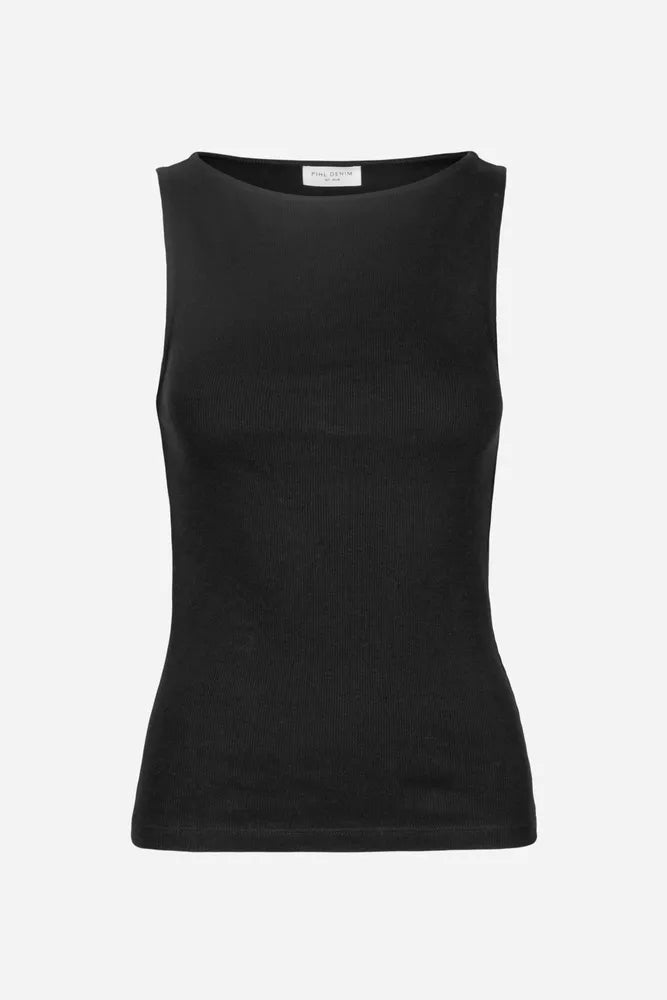 Camilla Pihl Top Peggy Rib Boatneck Black