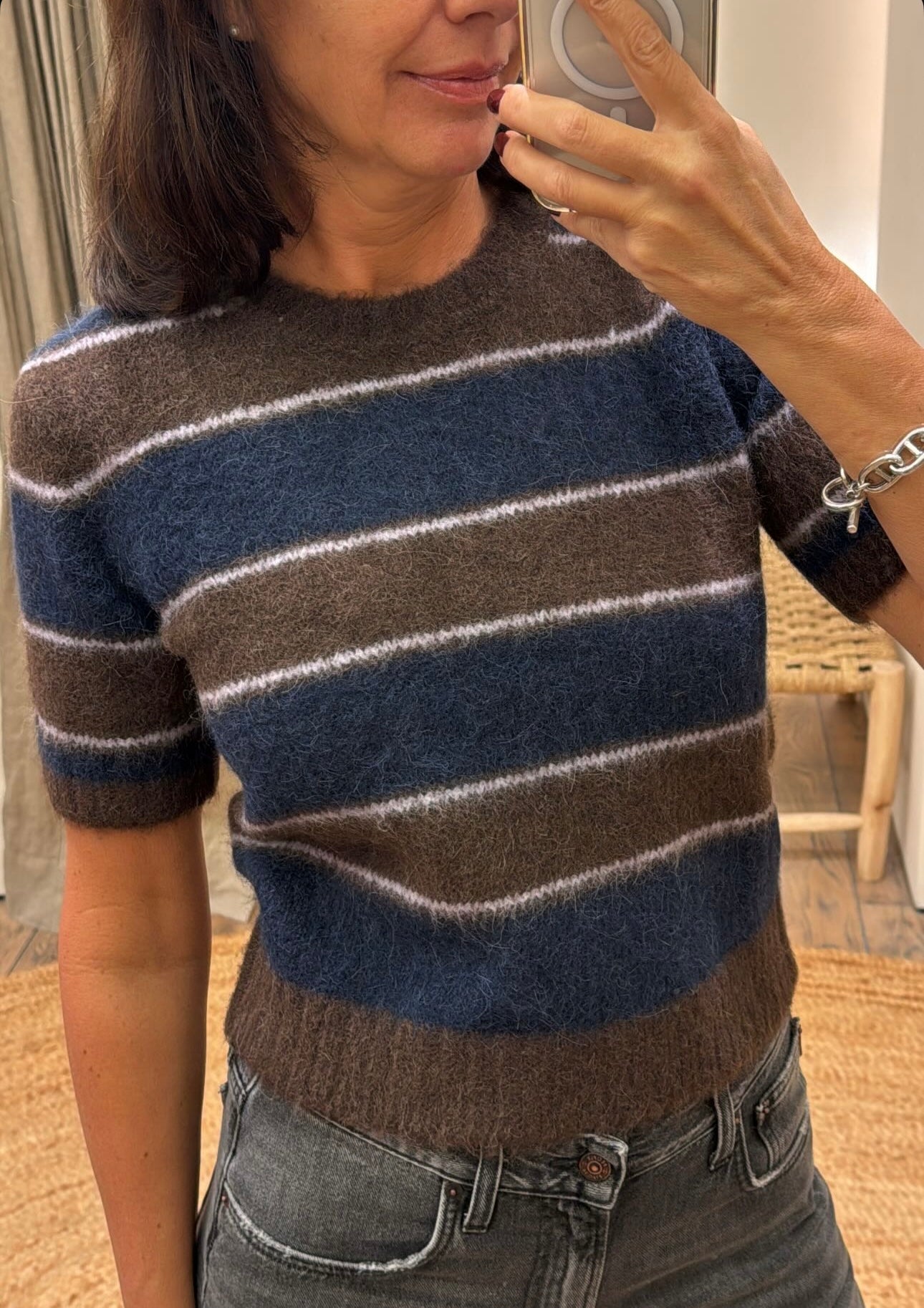 Samsoe Samsoe Pull Sajeanne Black Coffee Stripe
