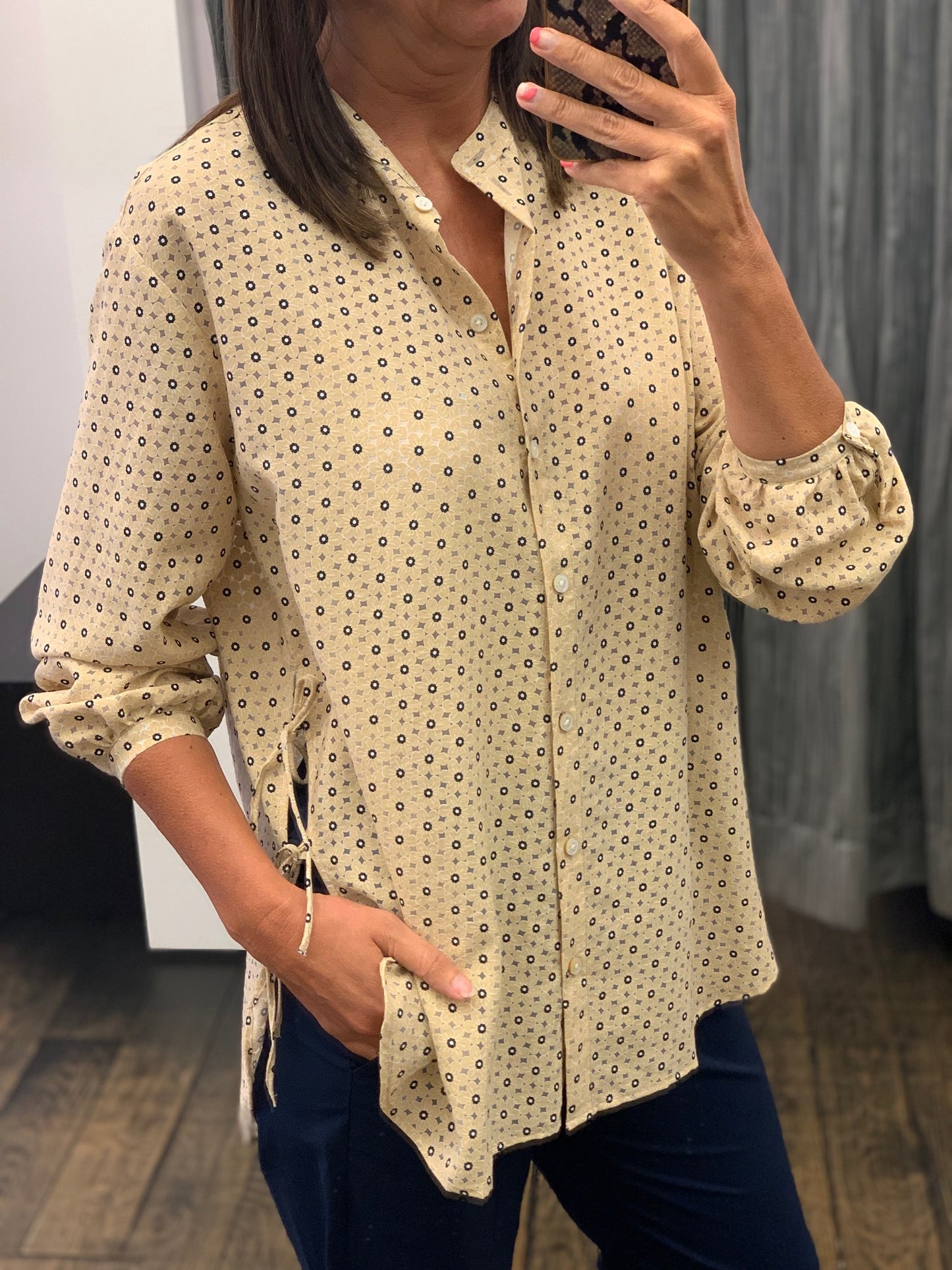 OUTLET Rue De Tokyo Bloes Susanne Melanie Printed Beige Flower