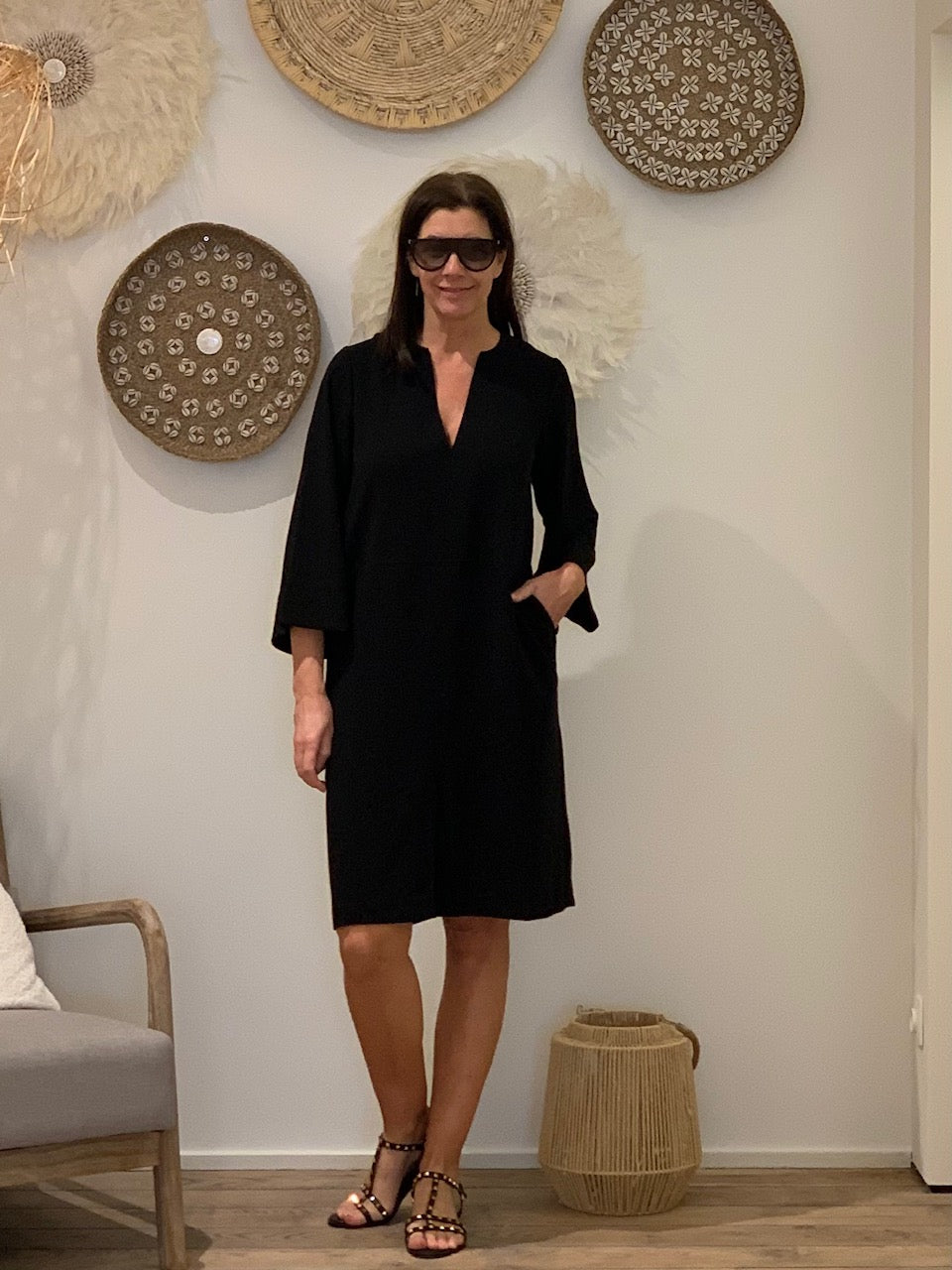 OUTLET Rue de Tokyo Jurk Danuta Heavy Crêpe Zwart