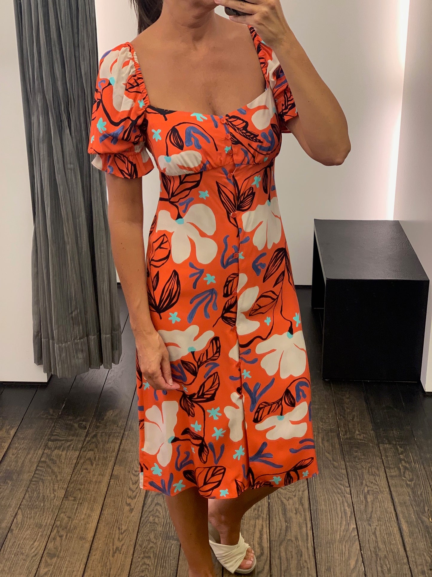 OUTLET Paul Smith Jurk met Pofmouw Gebloemd Oranje