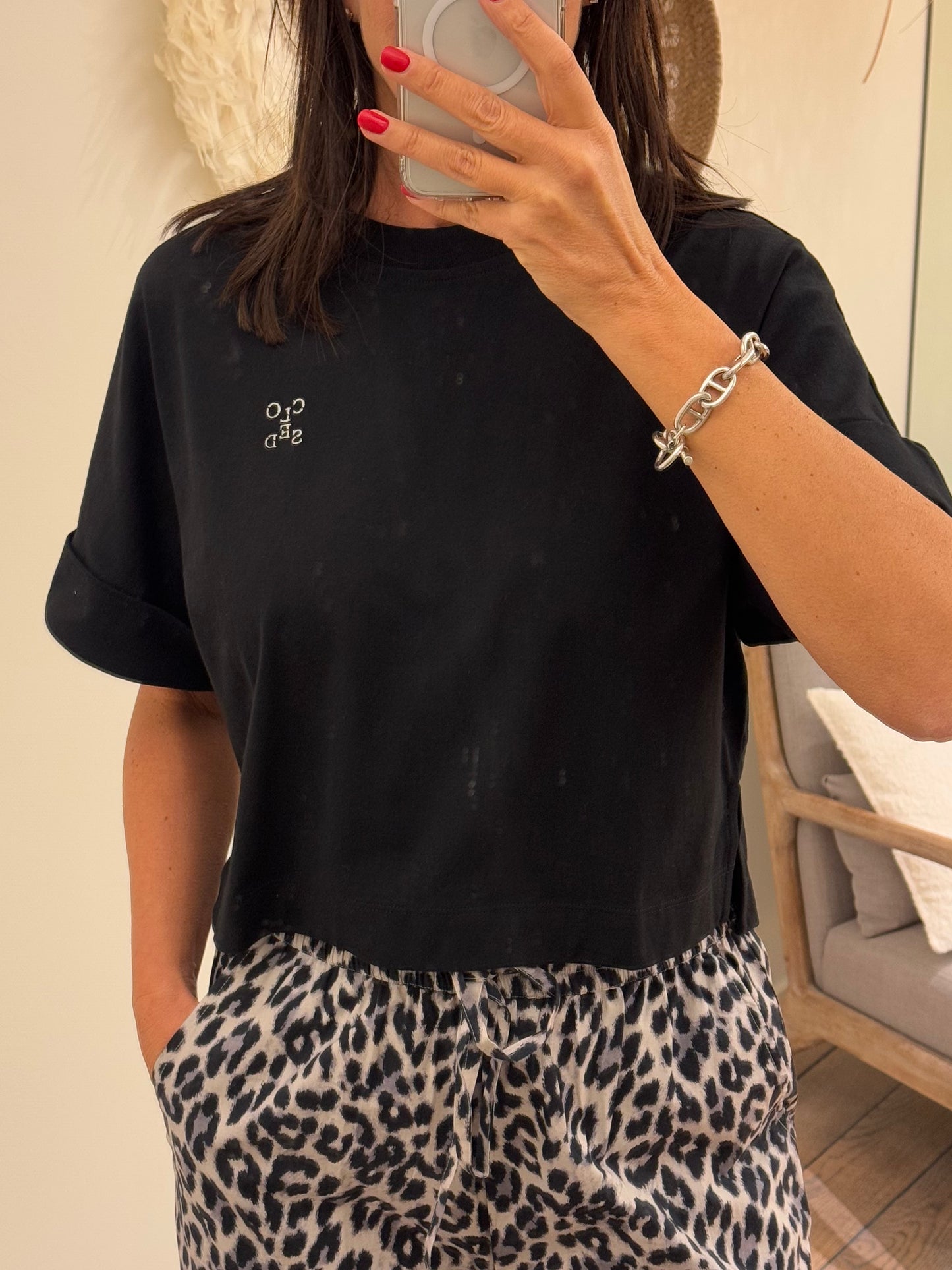 Closed T-Shirt Zwart Logo Wit