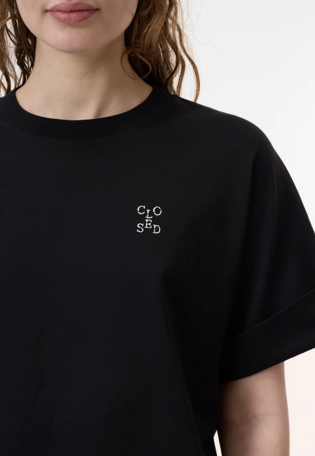 Closed T-Shirt Zwart Logo Wit