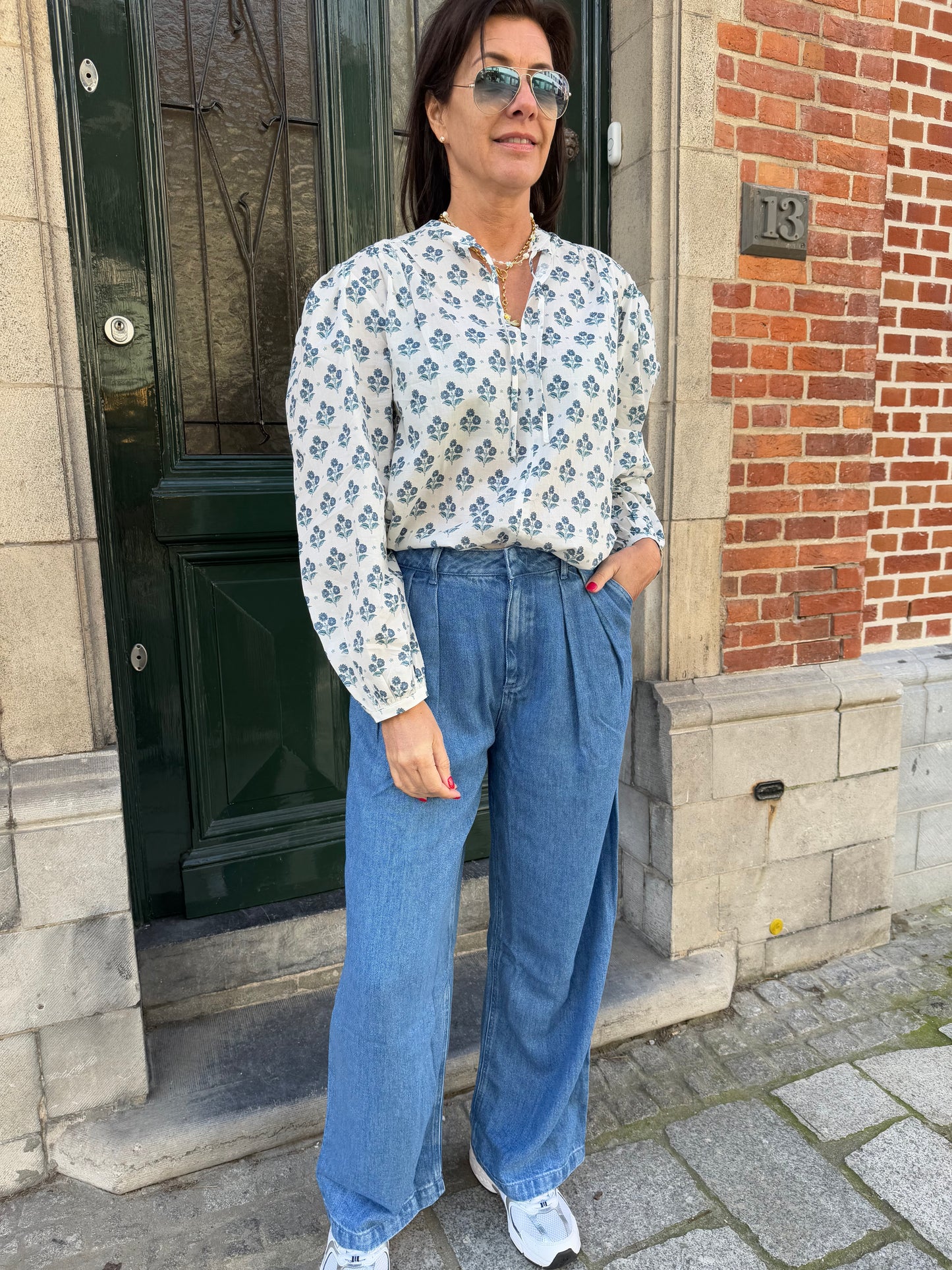 OUTLET The New Society Broek Micenas Mid Blue Denim