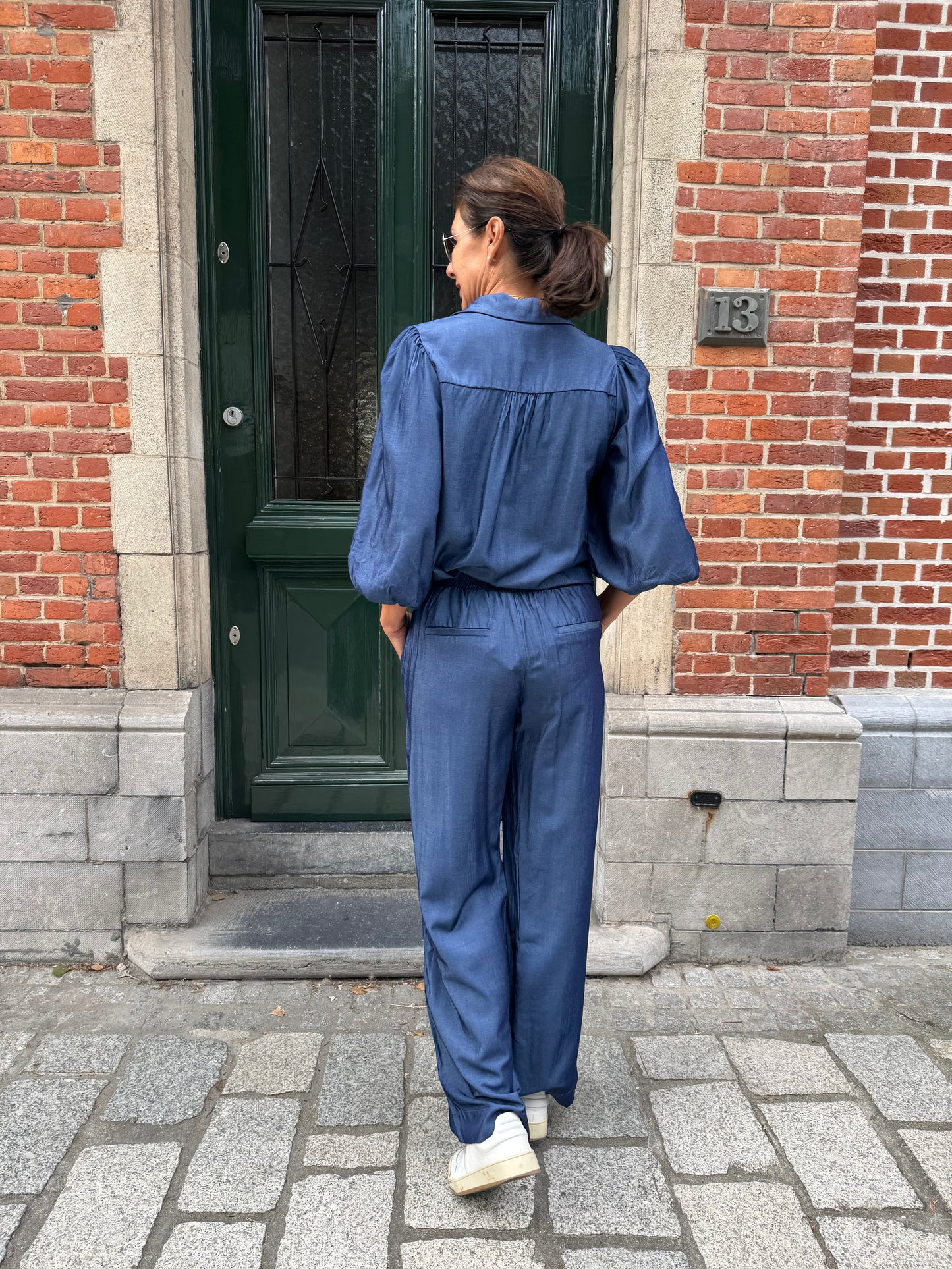 Peppercorn Broek Bea Wide Denim Blue