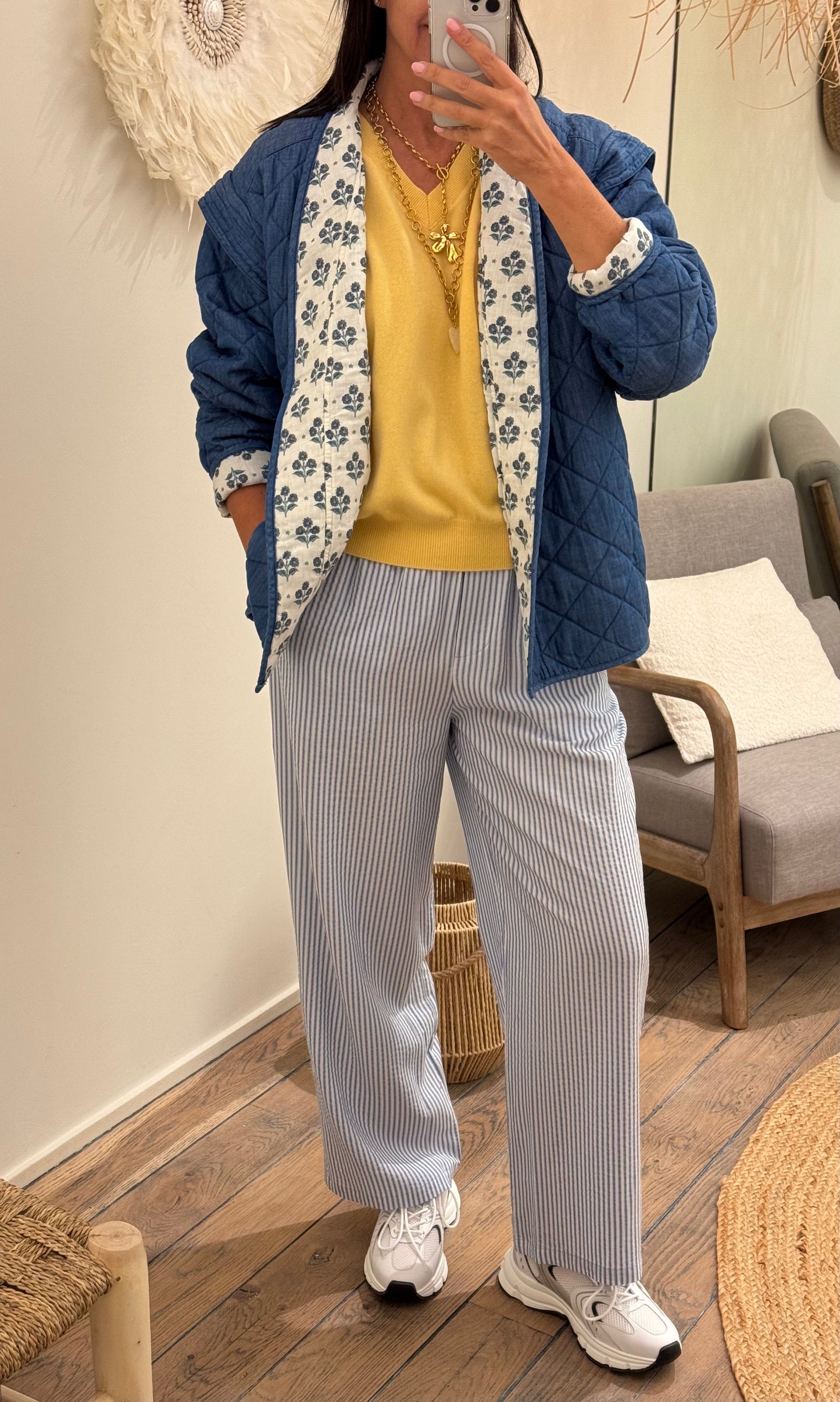OUTLET The New Society Broek Niki Powder Blue Stripes