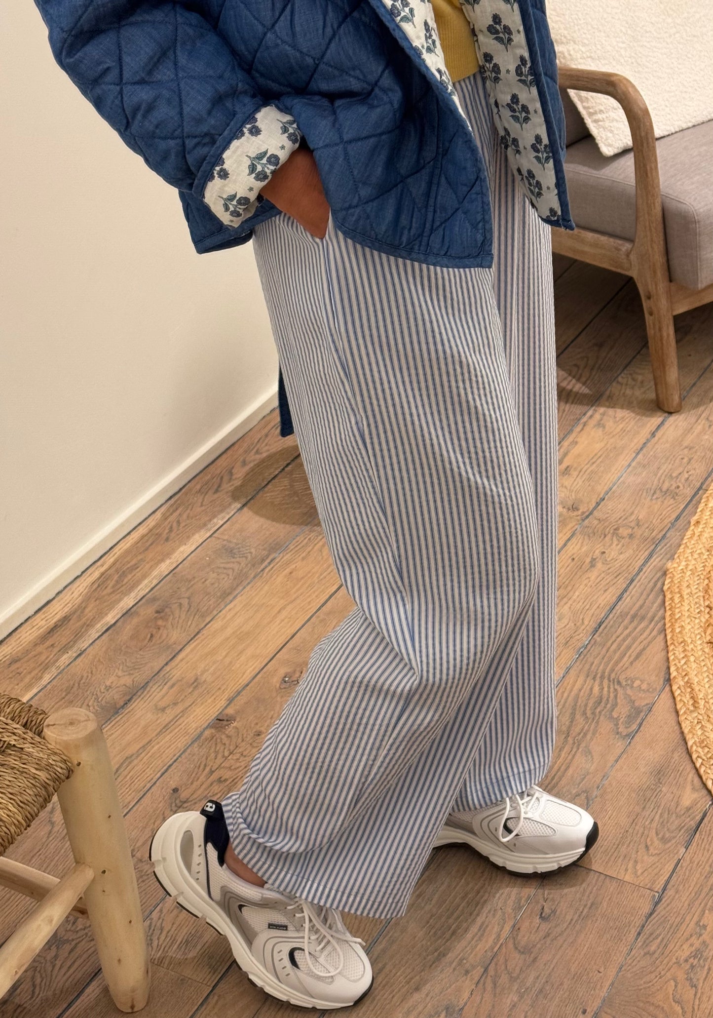 OUTLET The New Society Broek Niki Powder Blue Stripes
