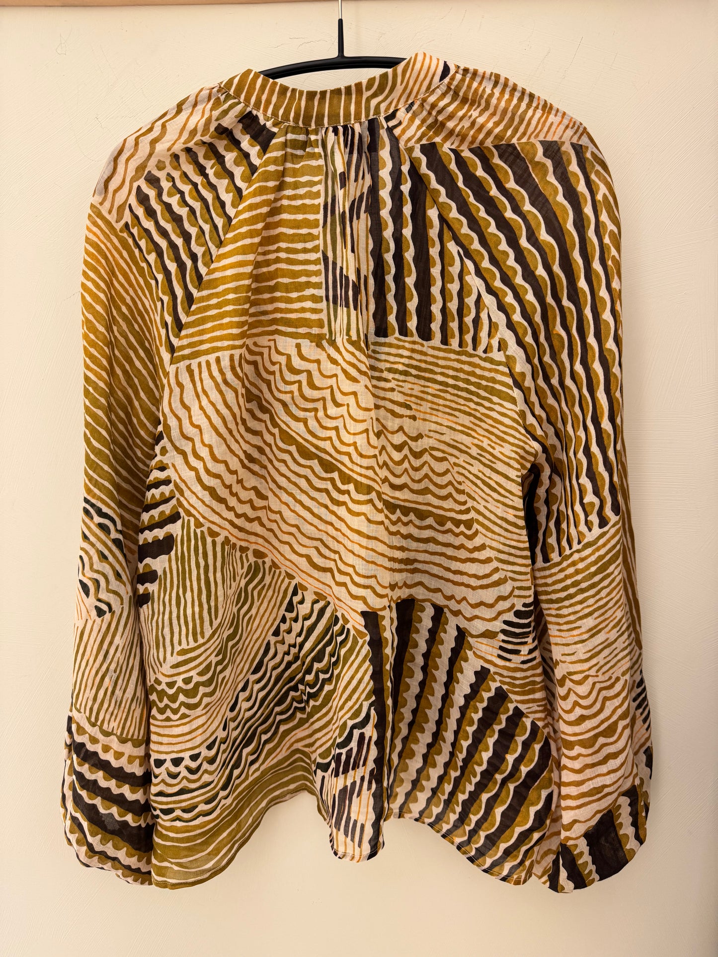OUTLET Re/Born Bloes Ramie Abstract Geometry Oker