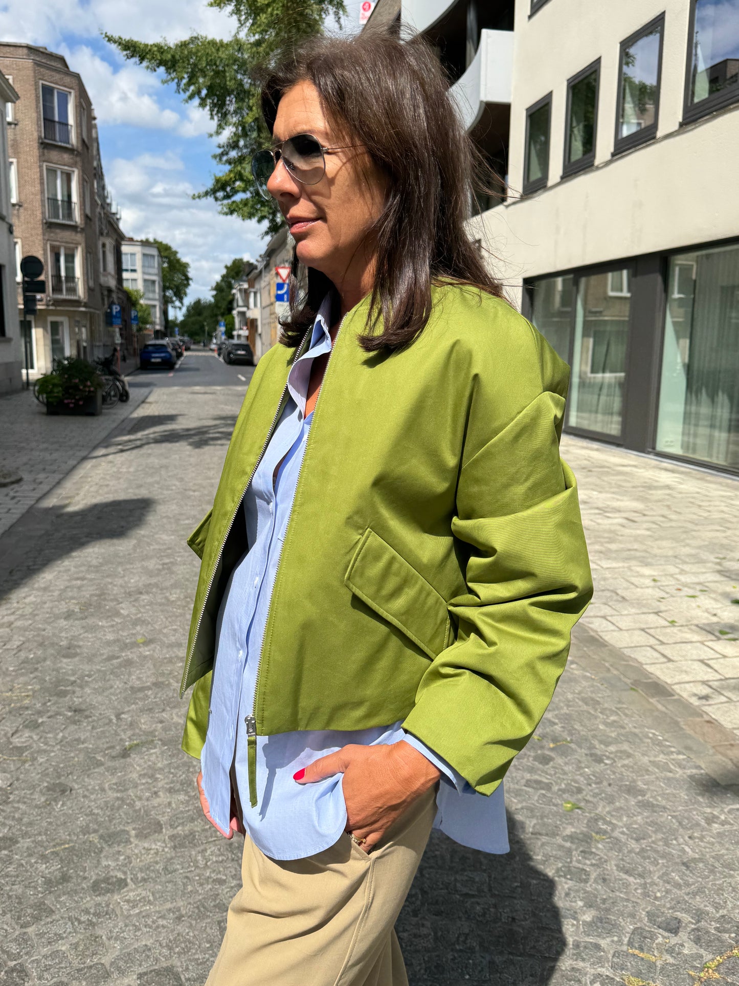 Closed Bomber Pistachio Green