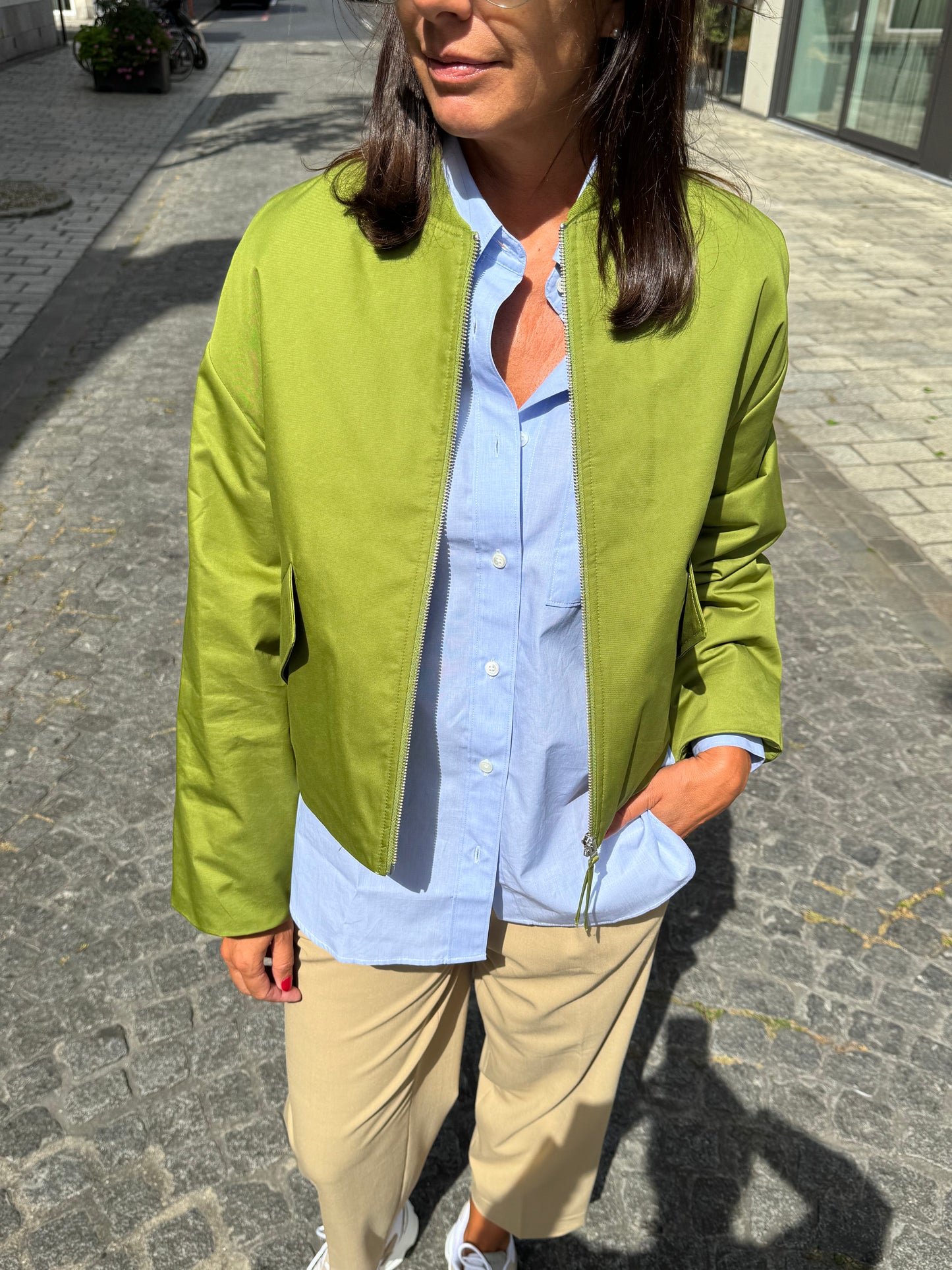Closed Bomber Pistachio Green