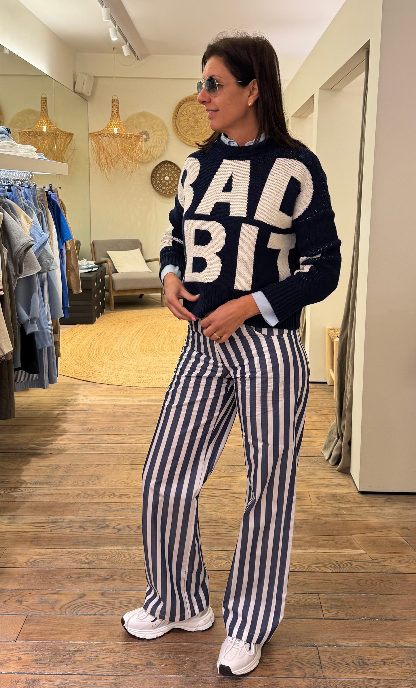 Bad Habits Broek Louisa Stripes Blue