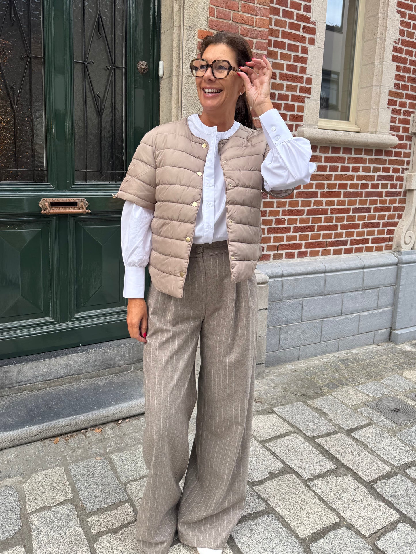 Janice Broek Dollar Beige Streep