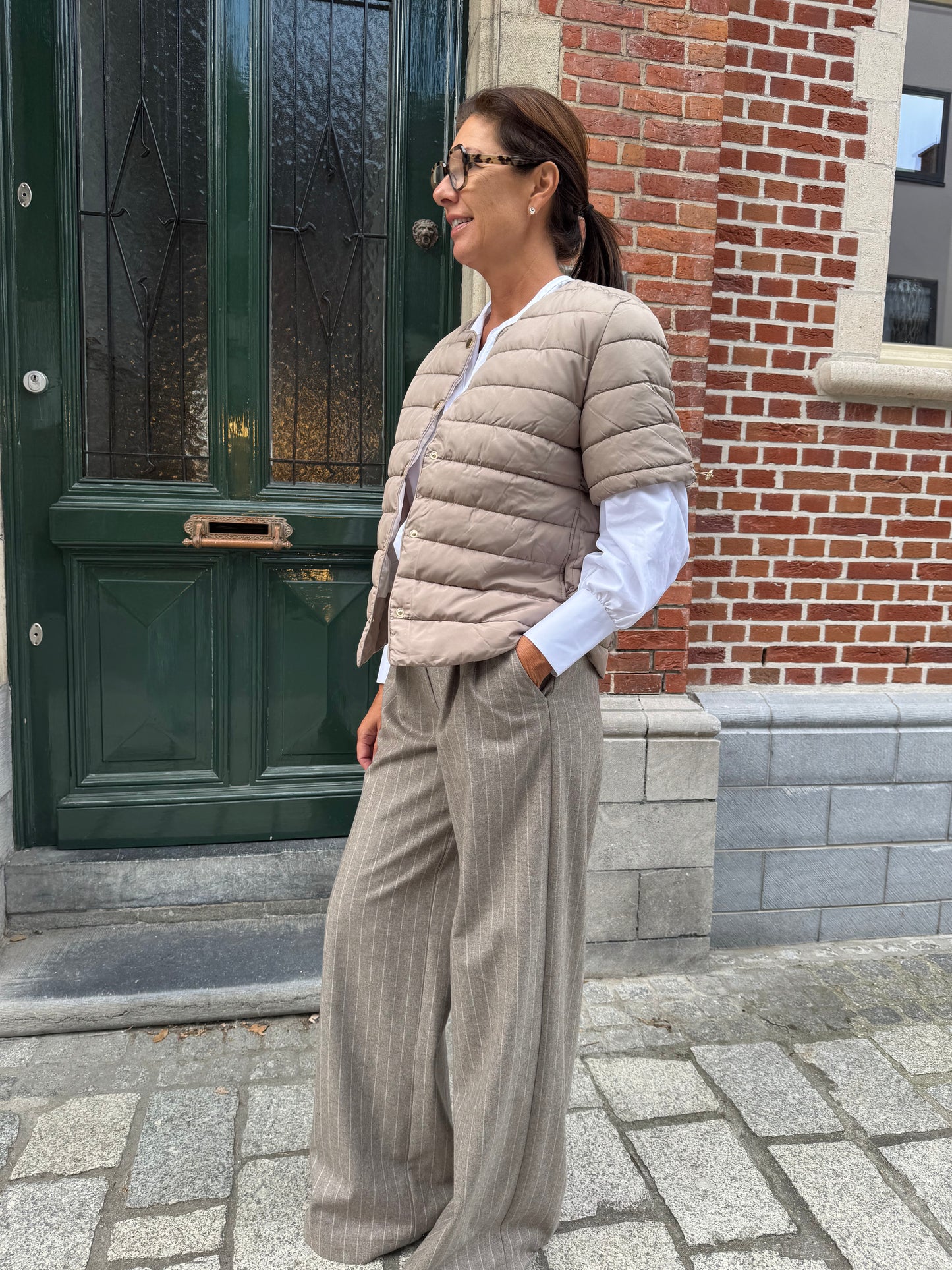 Coster Copenhagen Jas Asta Quilted Korte Mouwen Sand