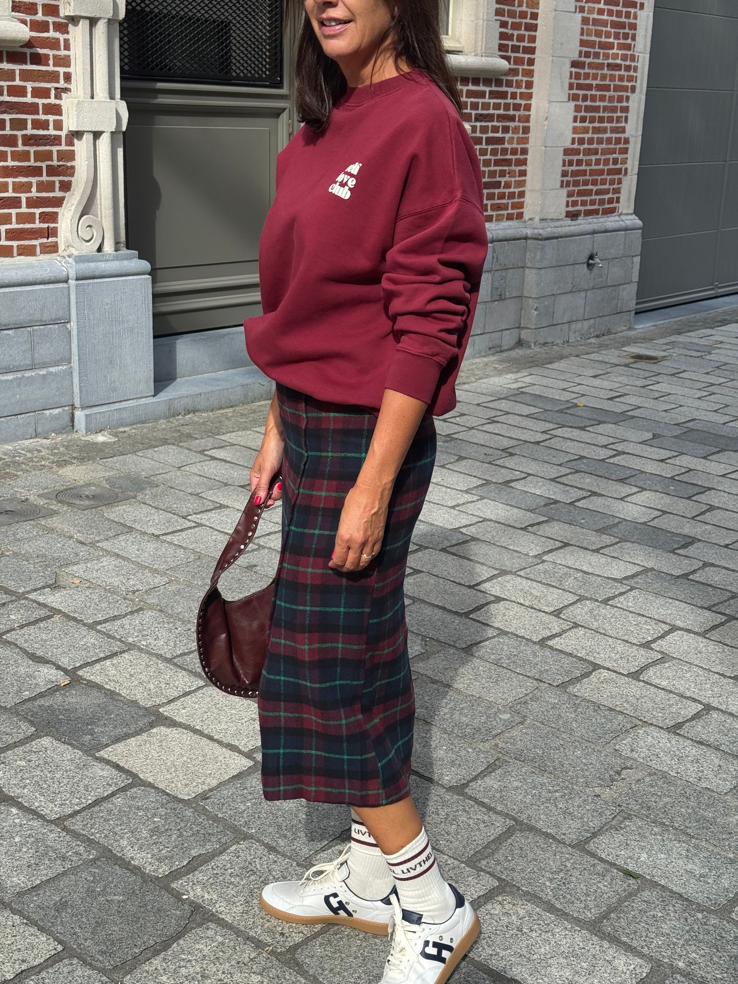 Liv The Label Rok Midi Drew Burgundy/Blue Check