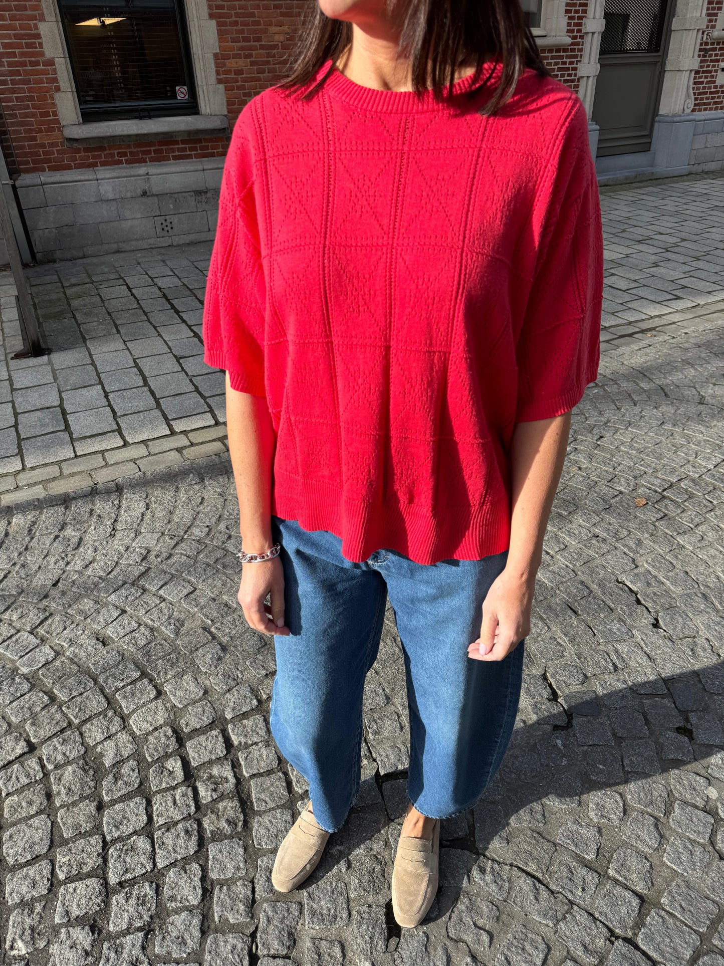 Rue De Tokyo T-shirt Kara Raspberry Red