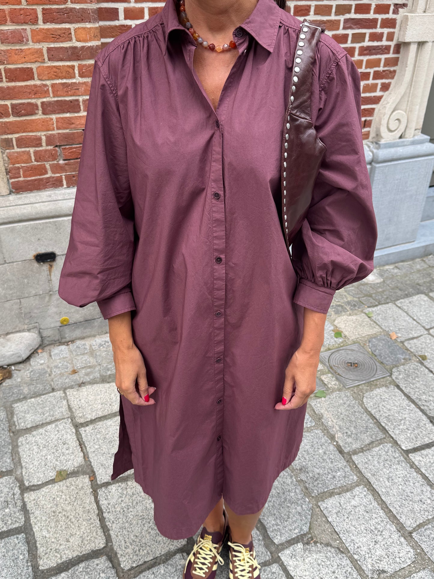 Rue de Tokyo Jurk Douka Organic Garment Burgundy