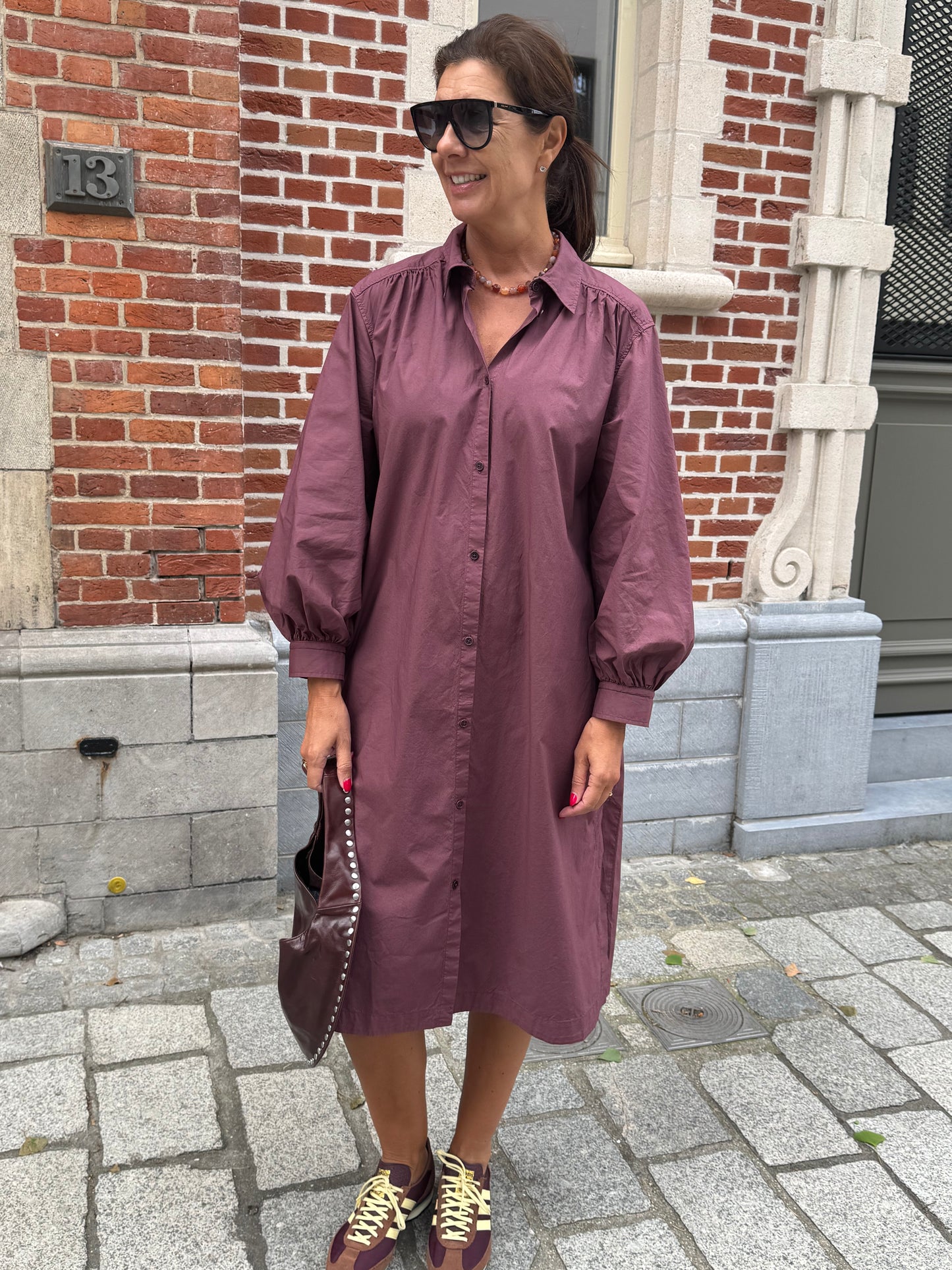 Rue de Tokyo Jurk Douka Organic Garment Burgundy