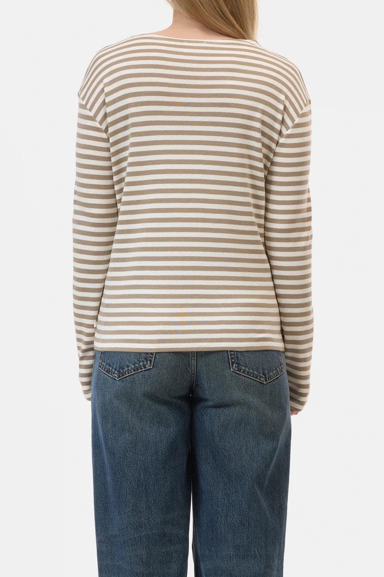 Closed T-Shirt Longsleeve Streep Clay Beige