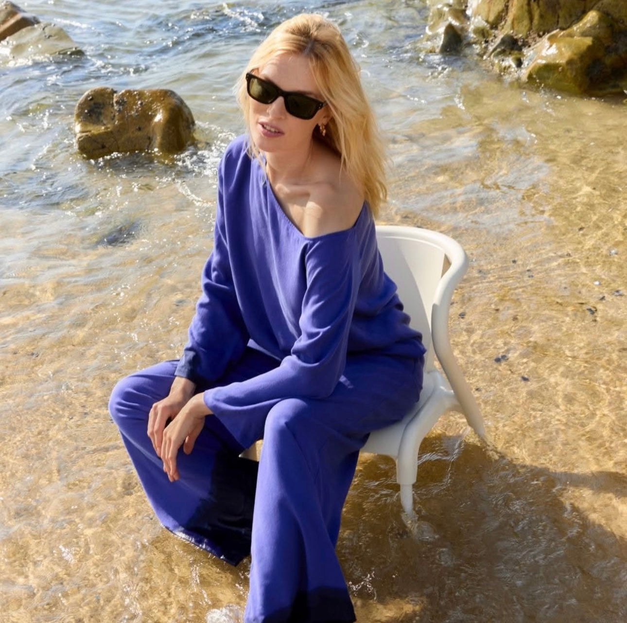 Liv The Label Top Off Shoulder Mick Blue (Paars)