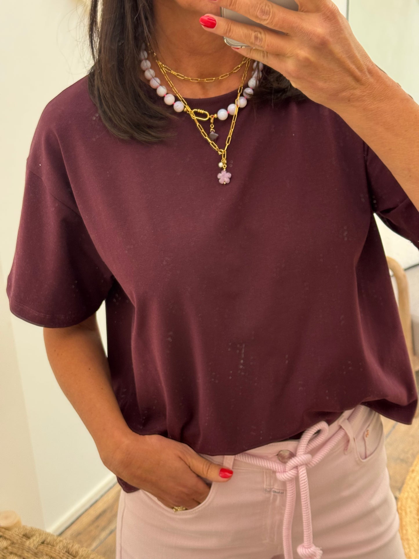 Re/Born T-Shirt Korte Mouw Ronde Hals Zoe Vino