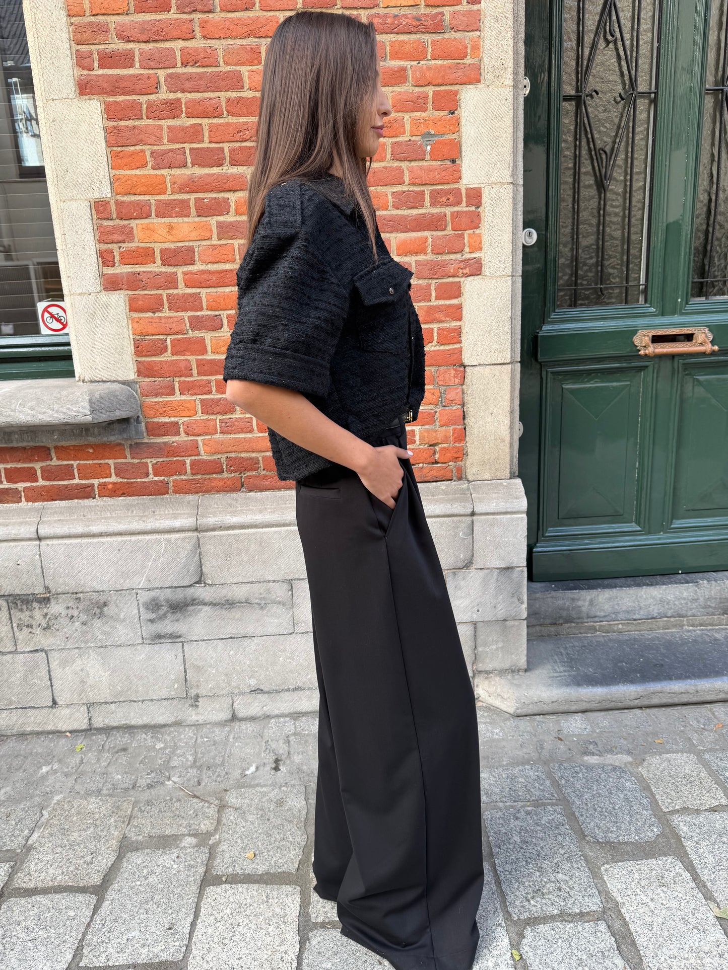 Janice Bloes Spike Tweed Zwart