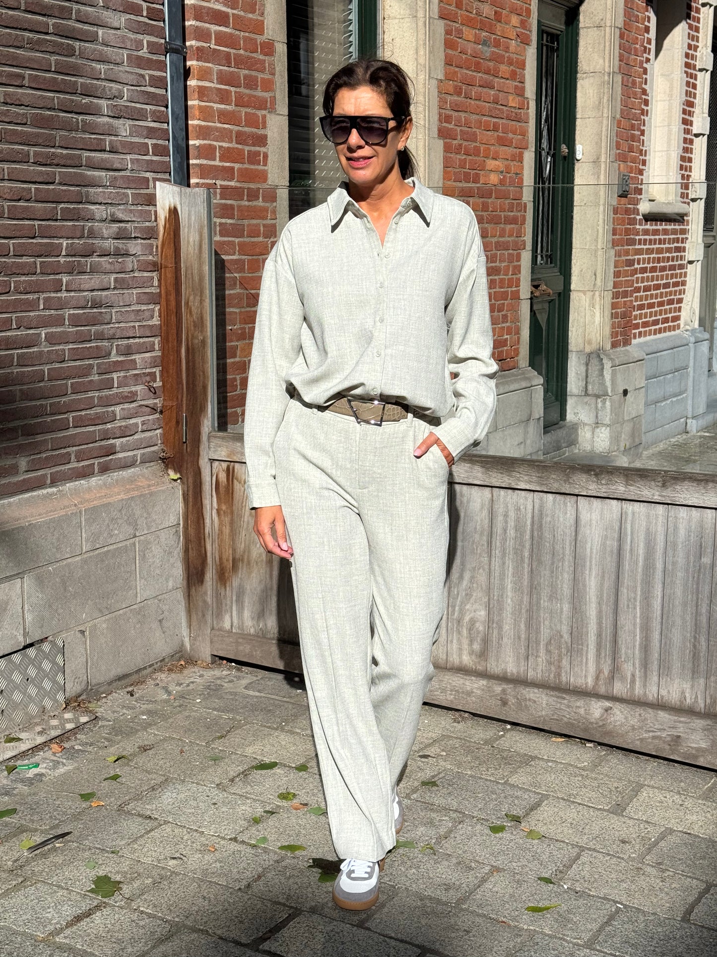 Minus Broek Aya Mid Waist String Melange