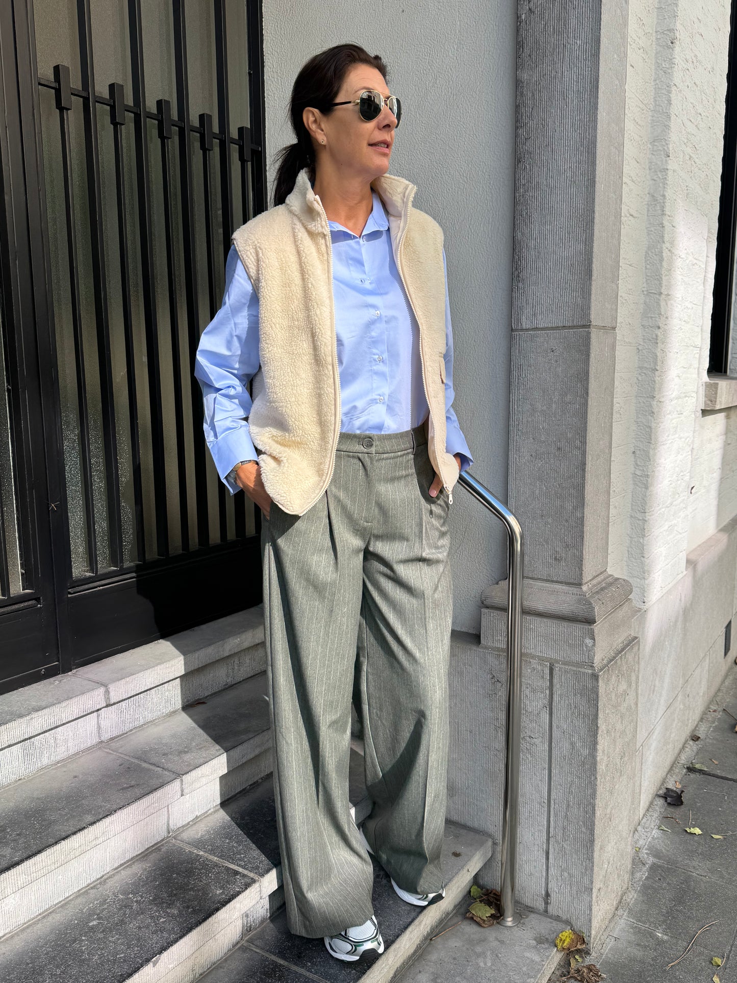 Liv The Label Broek Logan Green Pinstripes
