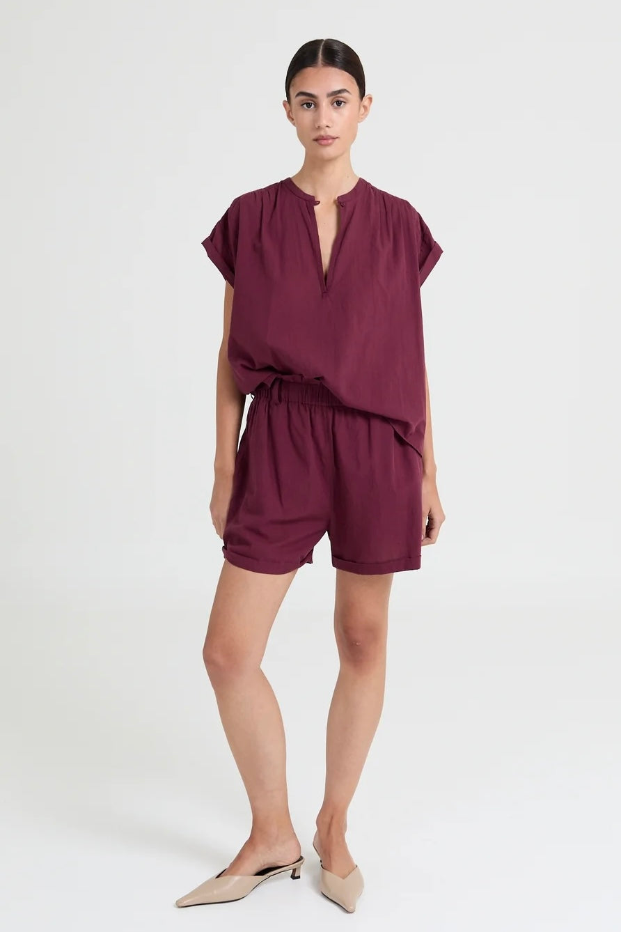Liv The Label Bloes Yulia Burgundy