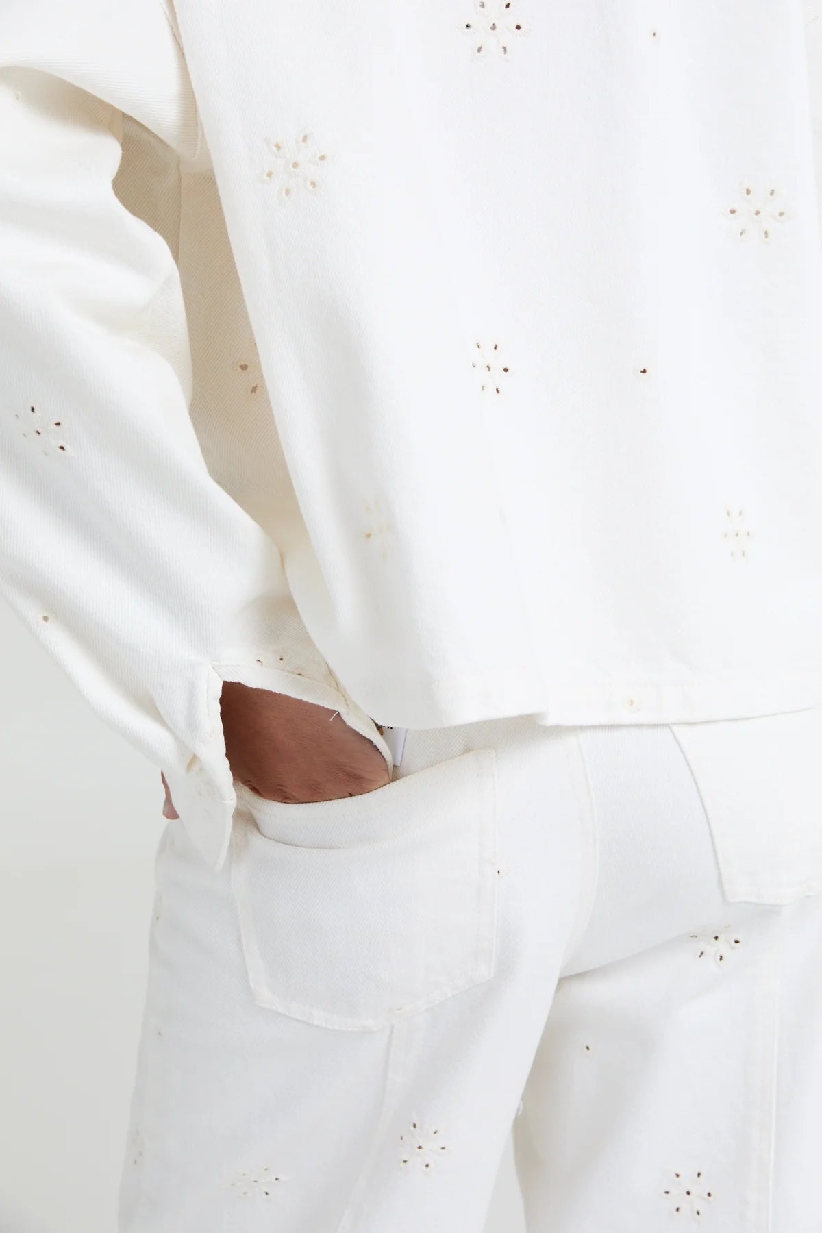 Liv The Label Jeans Joey Broderie Ecru