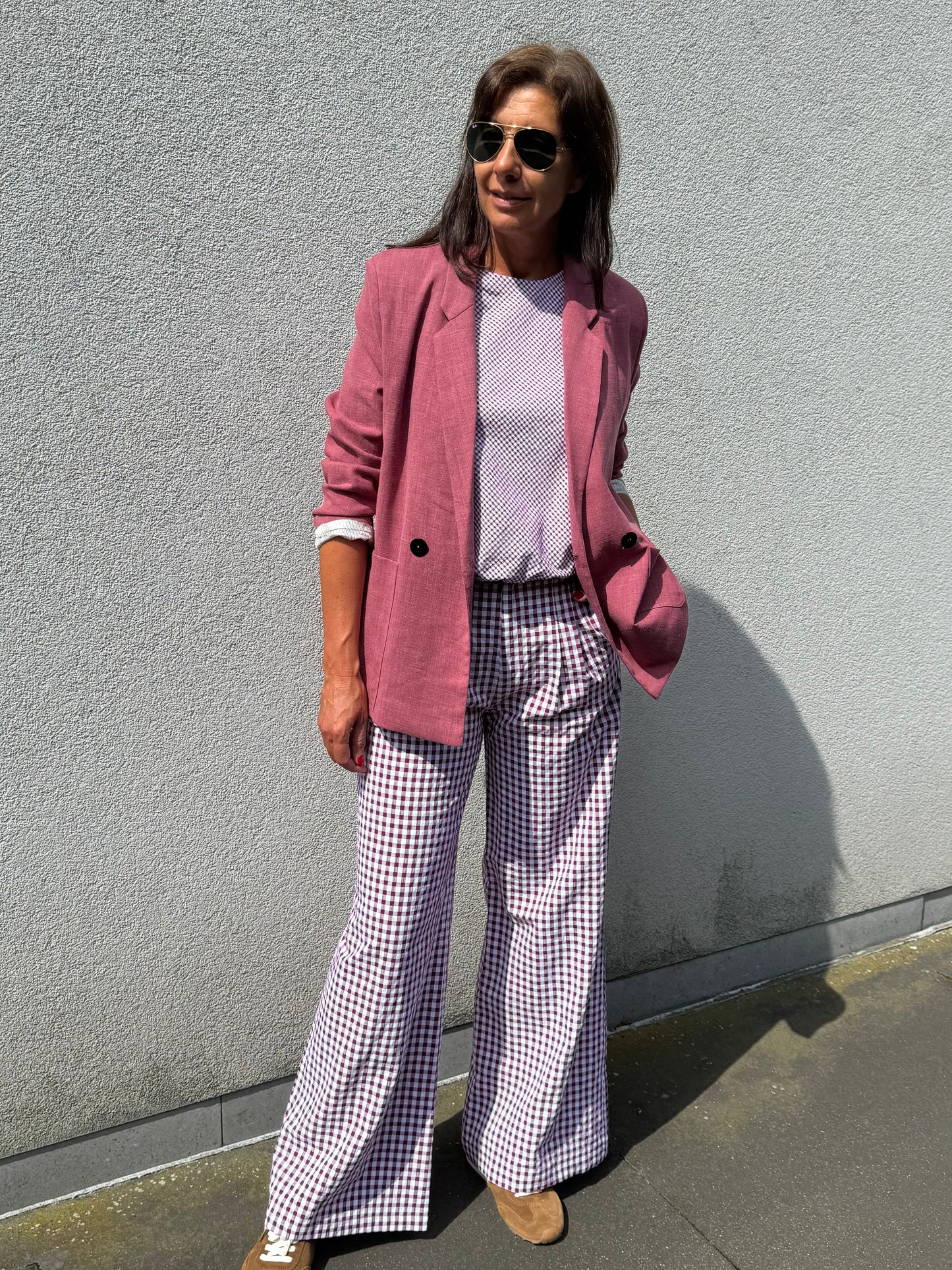 Bad Habits Broek Frankies Vichy Burgundy